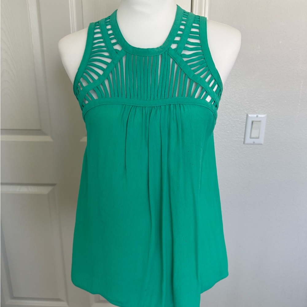 Bar III Teal Green Strappy Cutout Tank Top